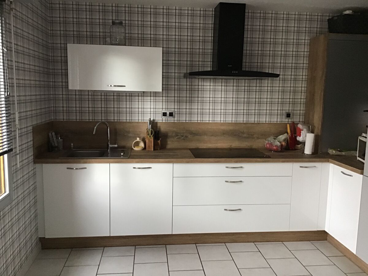 Cuisine avant-après sur mesure Light Blanc Brillant & Trend Mistigris