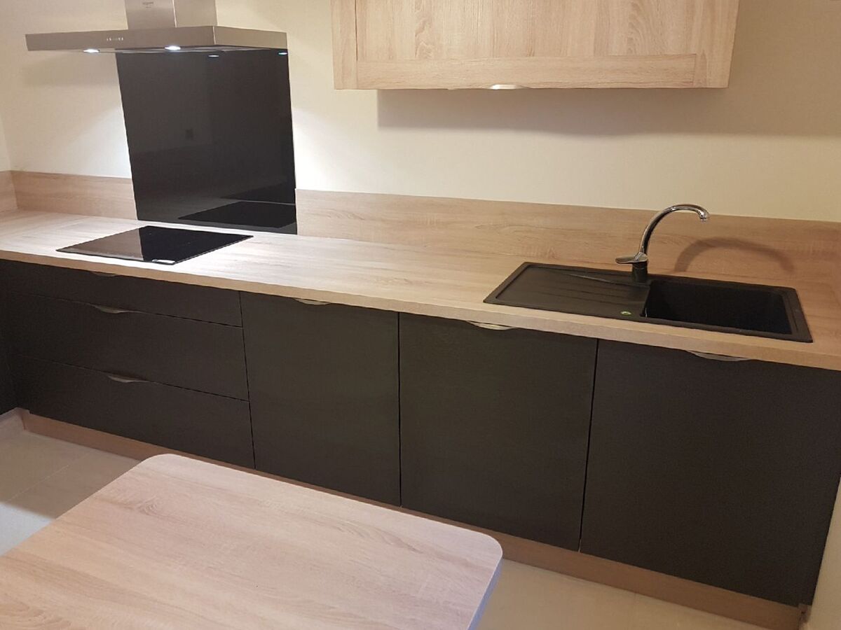 Cuisine avant-après sur mesure Trend Chêne Timber et Label Métal Brossé