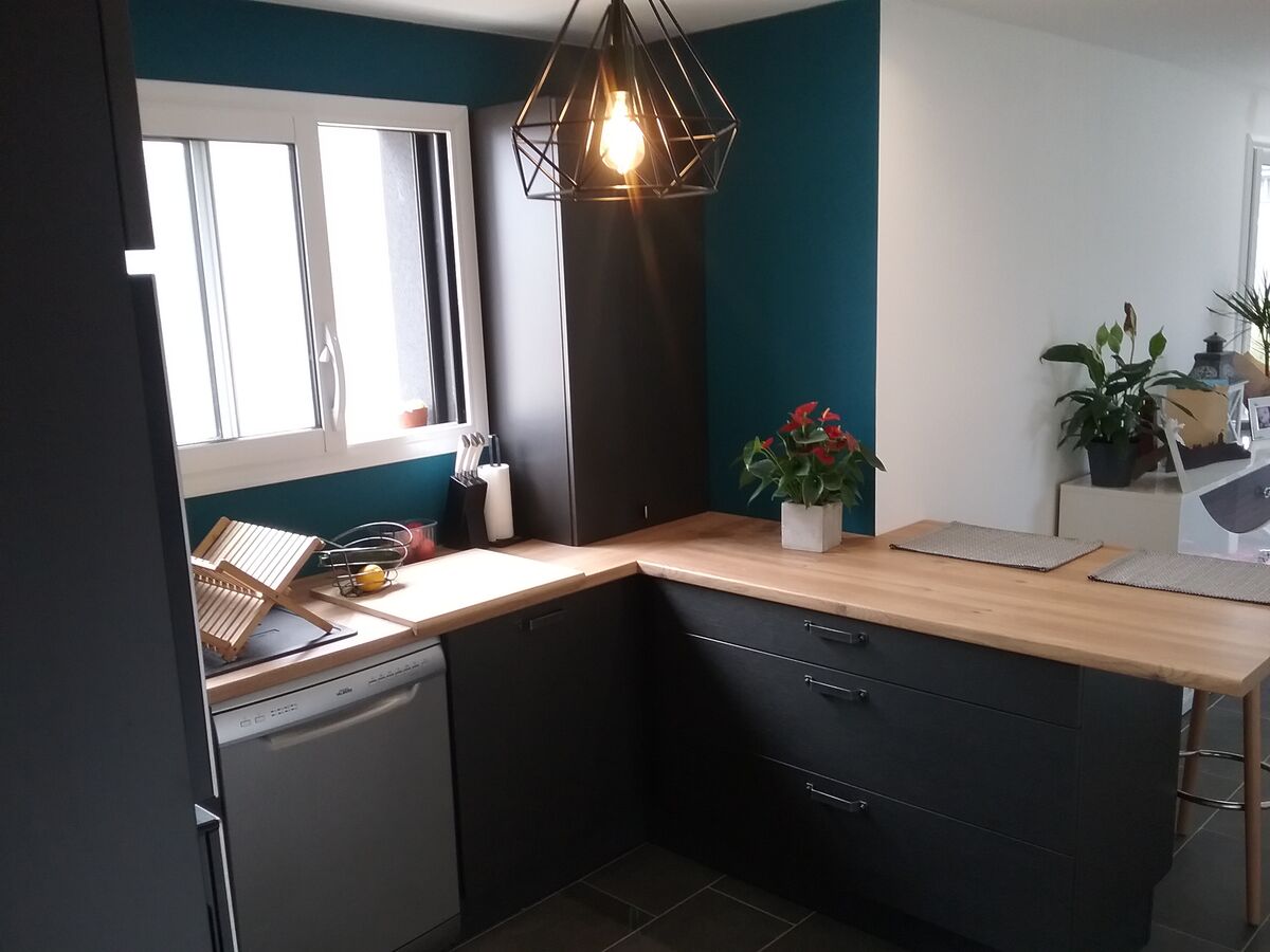 Cuisine avant-après sur mesure Label Métal Brossé