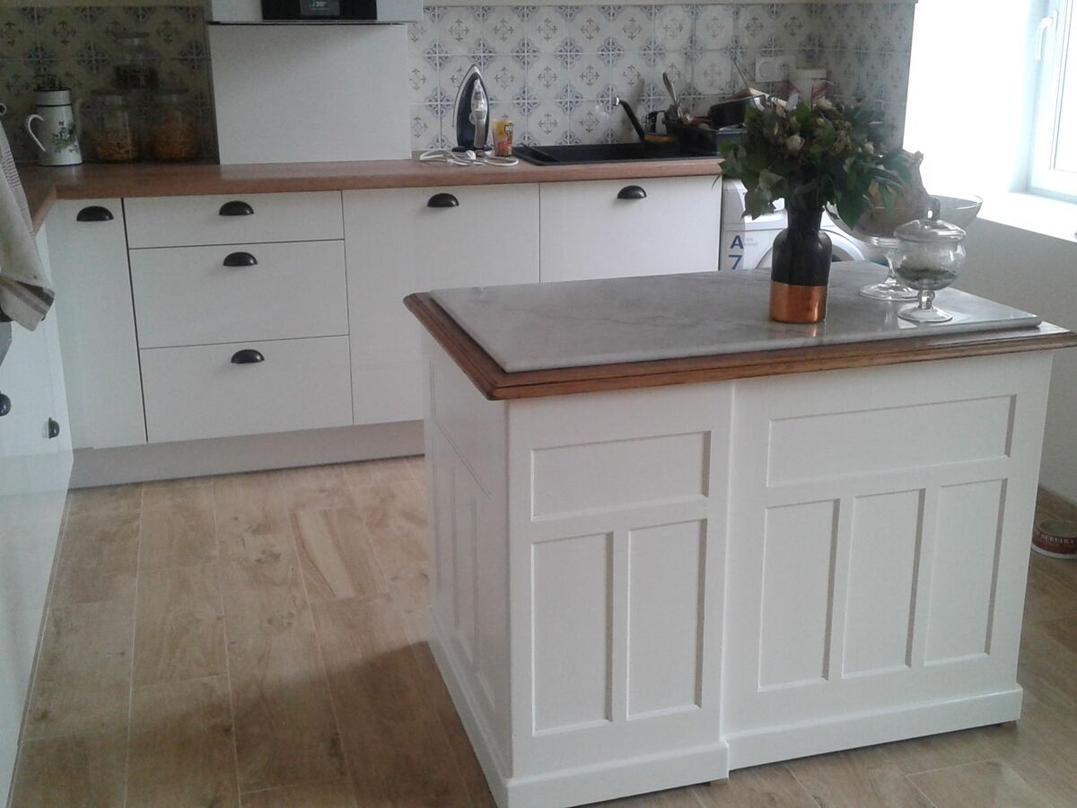 Cuisine avant après sur mesure Light Blanc Brillant