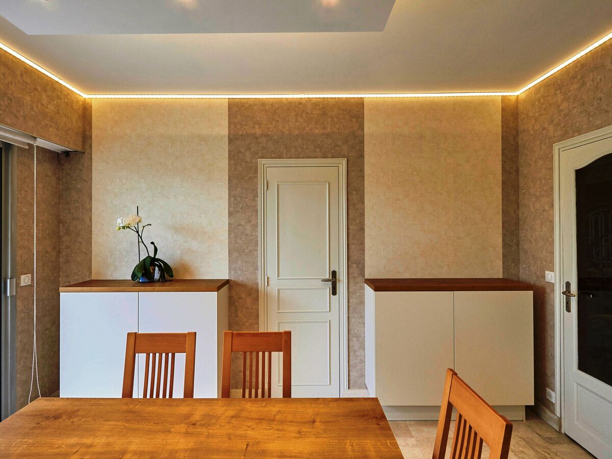 Cuisine avant-après sur mesure Trend Pannacotta mat