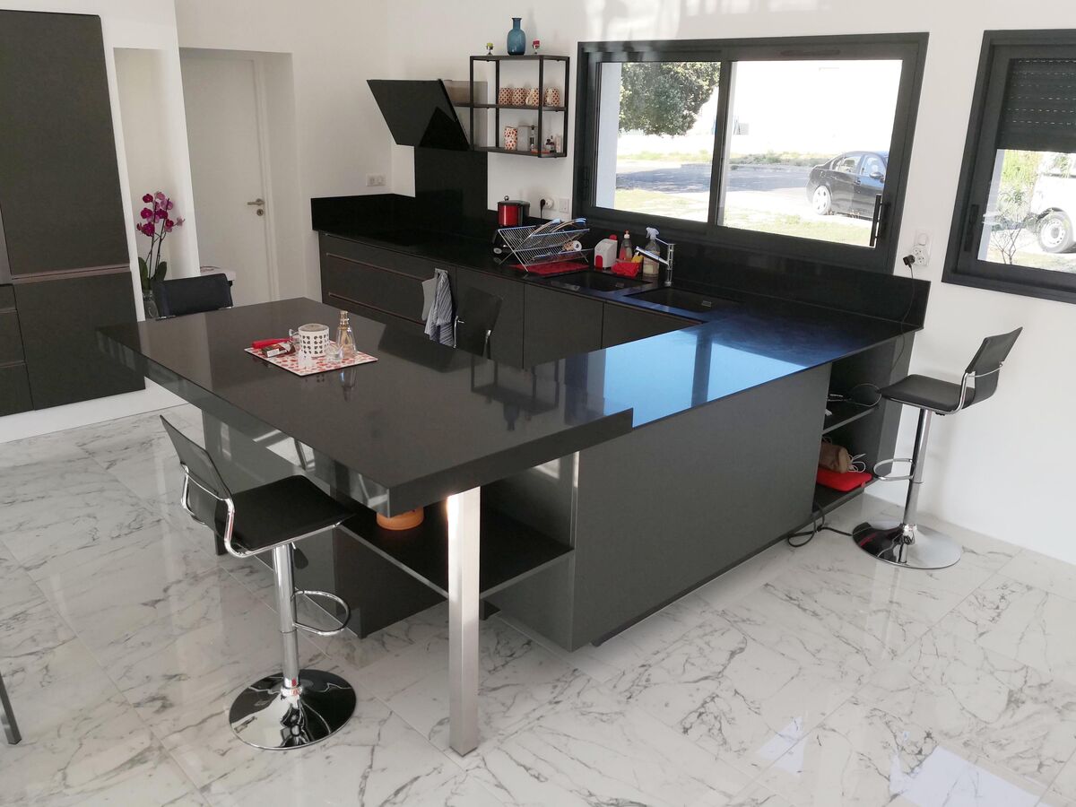 Cuisine avant-après sur mesure Label Métal Brossé