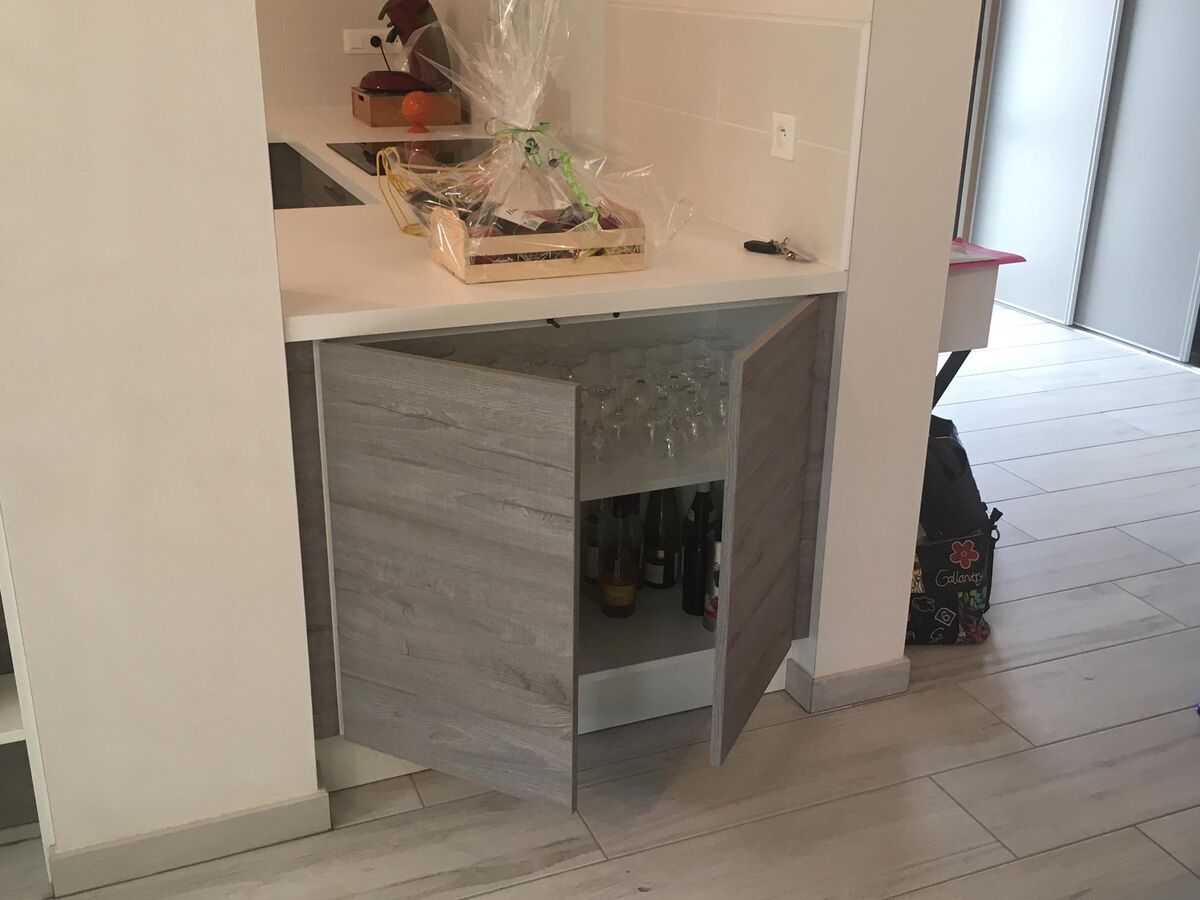 Cuisine avant-après sur mesure Label Chêne Sable Synchrone