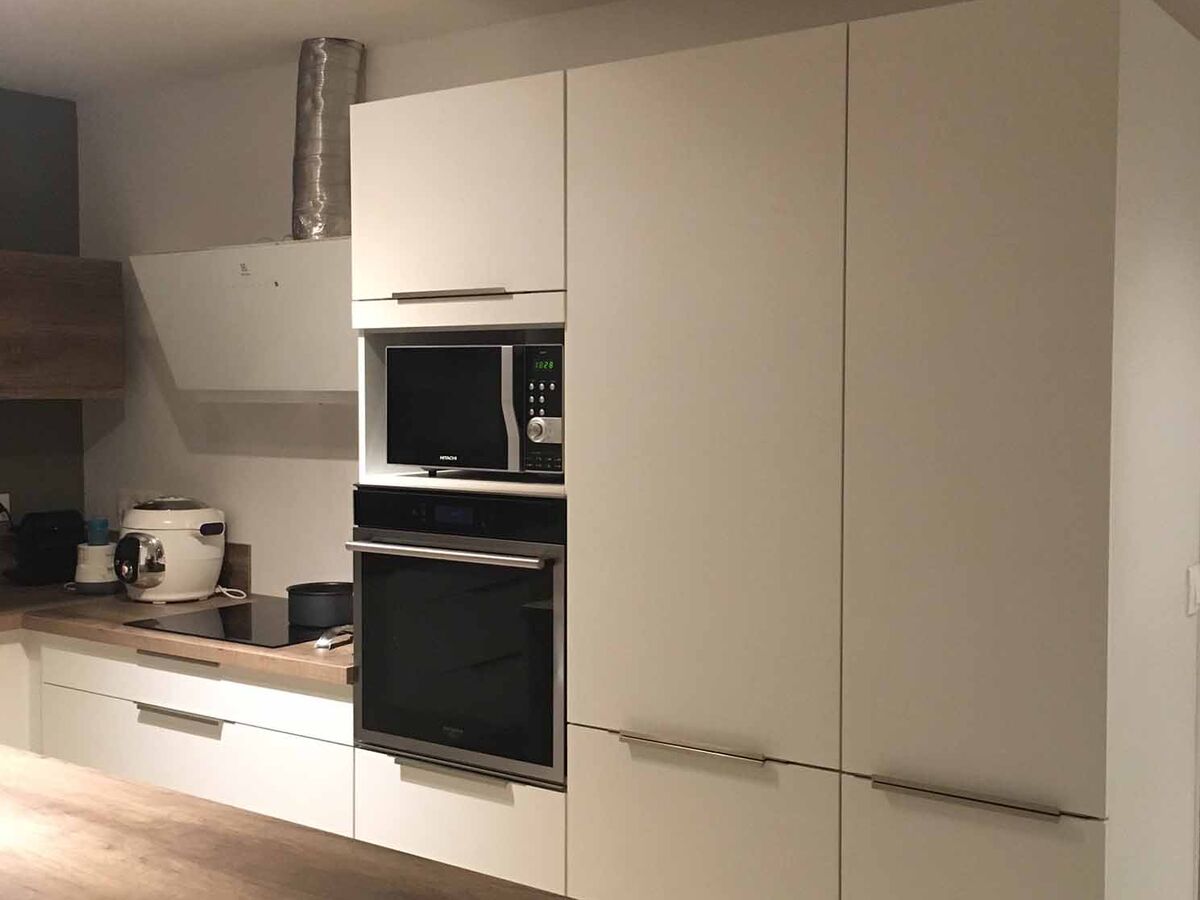 Cuisine avant-après sur mesure Trend + Blanc Mat