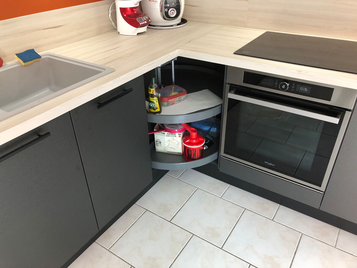 Cuisine avant-après sur mesure Label Métal Brossé