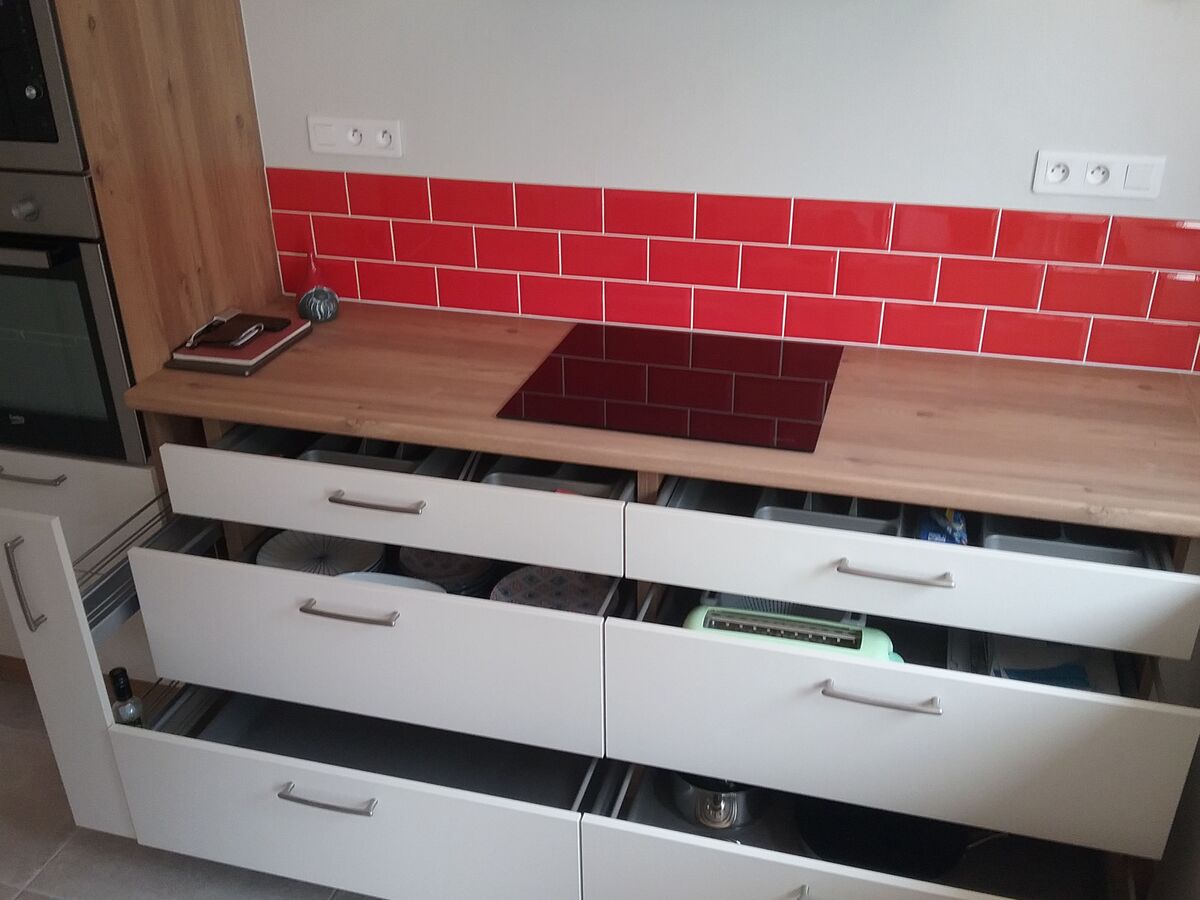 Cuisine avant-après sur mesure Trend Blanc Mat