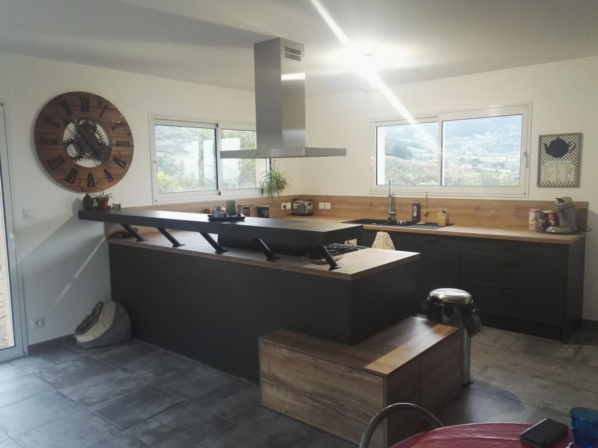 Rénovation cuisine équipée sur mesure Label Métal Brossé