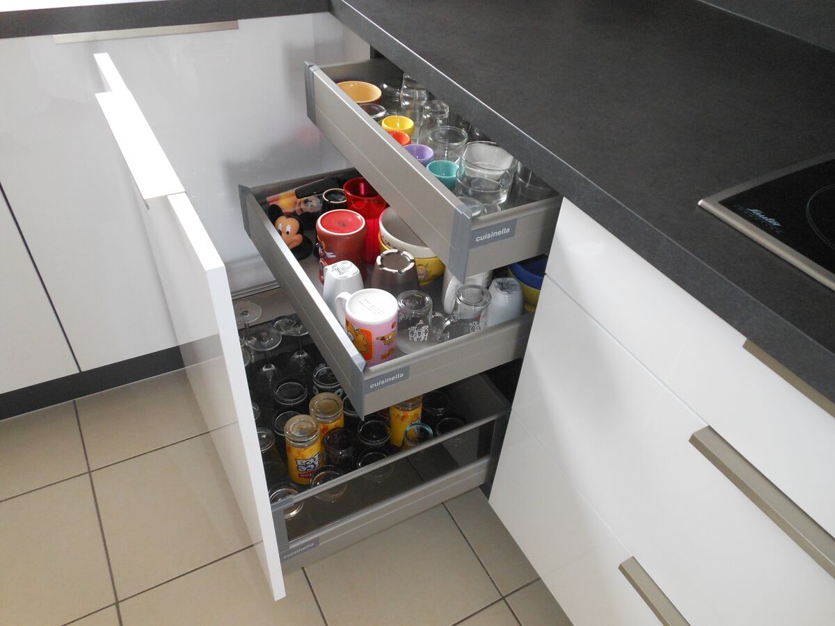 Cuisine avant-après sur mesure Light Blanc brillant