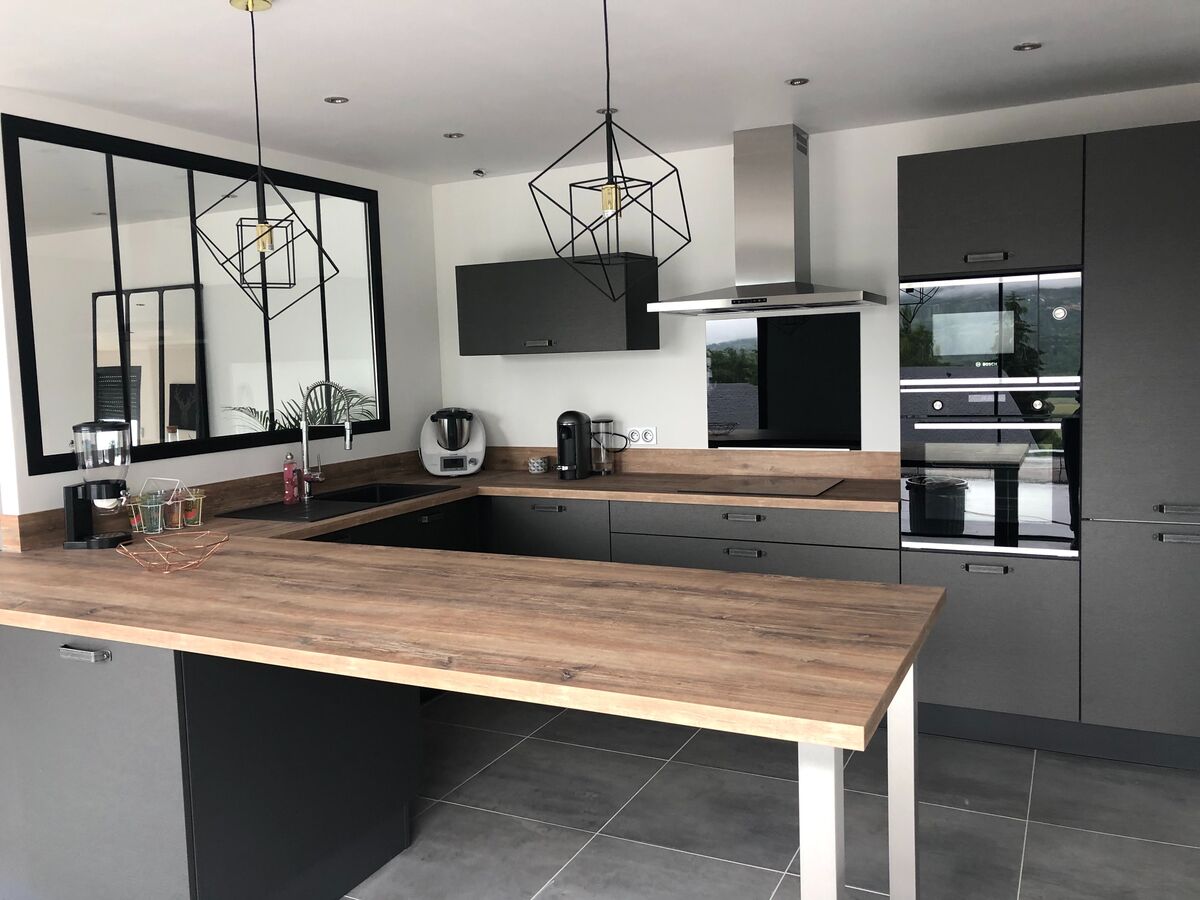 Cuisine équipée sur mesure Label Métal Brossé et Trend Ombre Soft