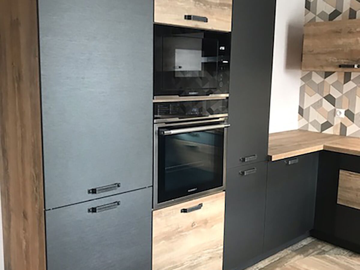 Rénovation cuisine équipée sur mesure LABEL Métal Brossé & TREND Hipster Wood