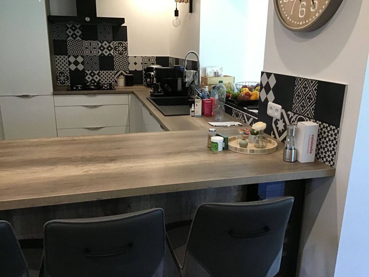 Cuisine avant-après sur mesure Light Blanc Brillant