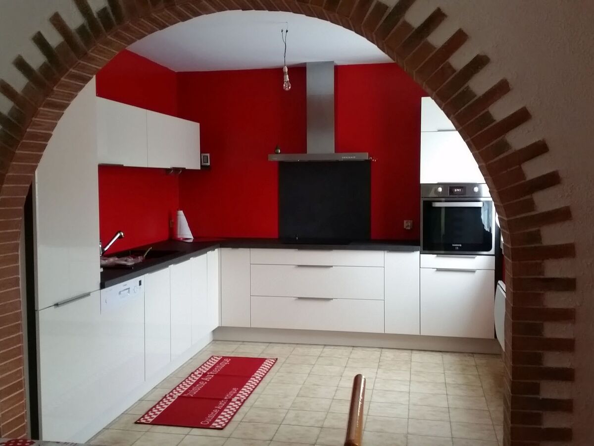 Cuisine équipée sur mesure Light + Pannacotta Majestic brillant