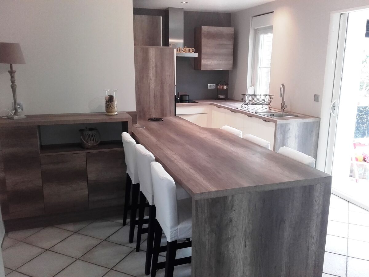 Rénovation cuisine sur mesure Light Blanc brillant et Trend + Winoka