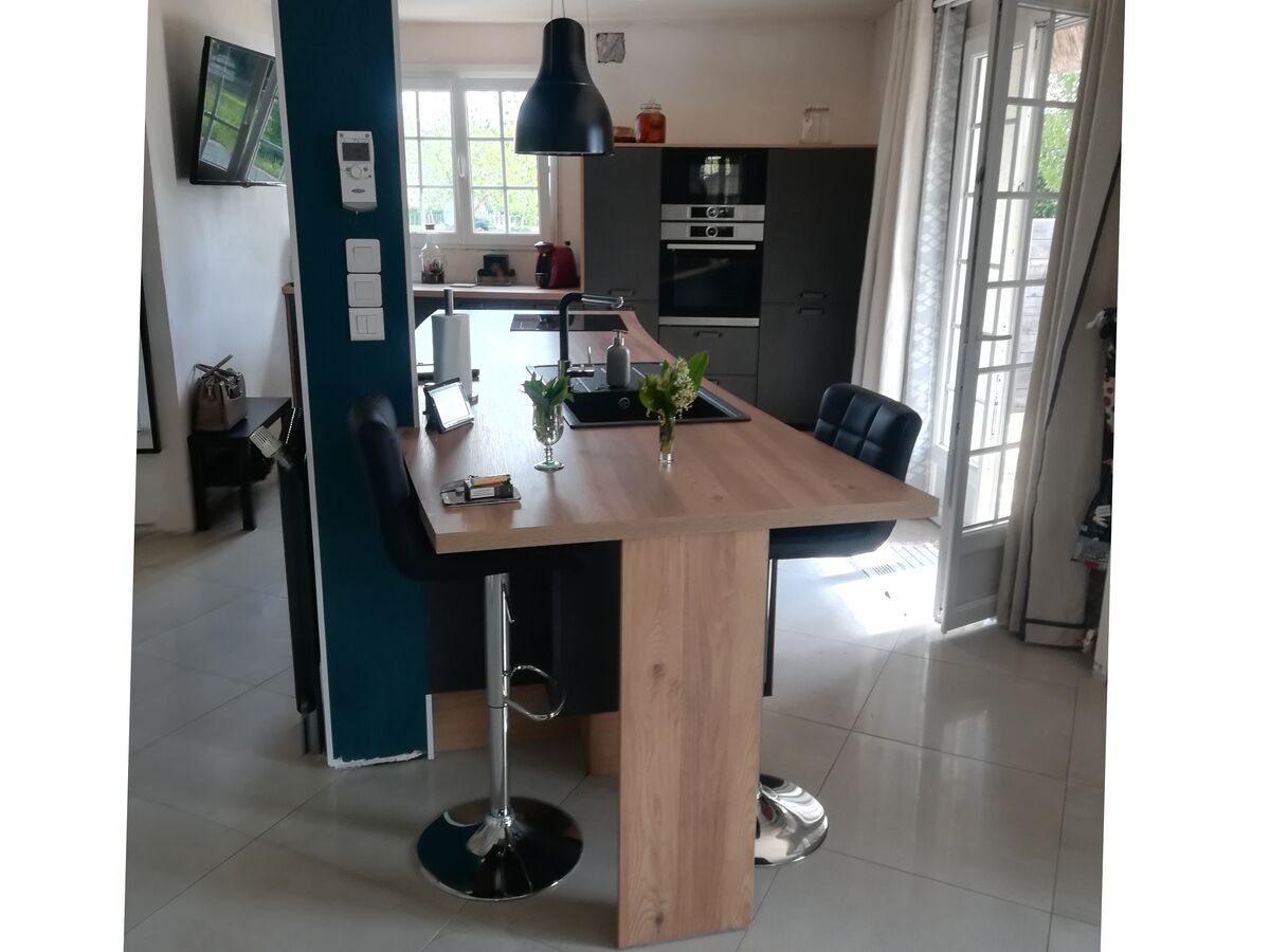 Cuisine avant-après sur mesure Trend Chêne Honey et Label Métal Brossé