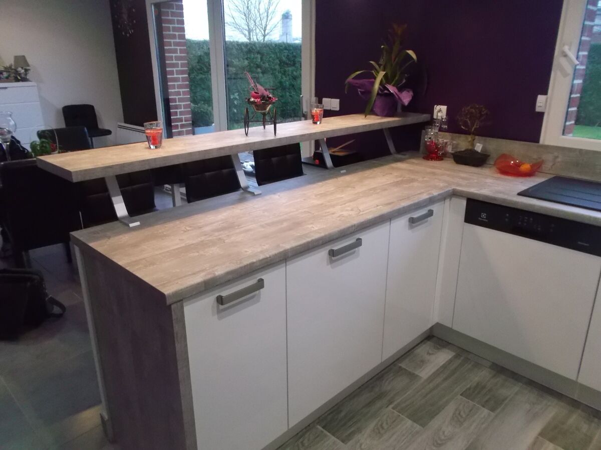 Cuisine avant-après sur mesure Light Blanc brillant