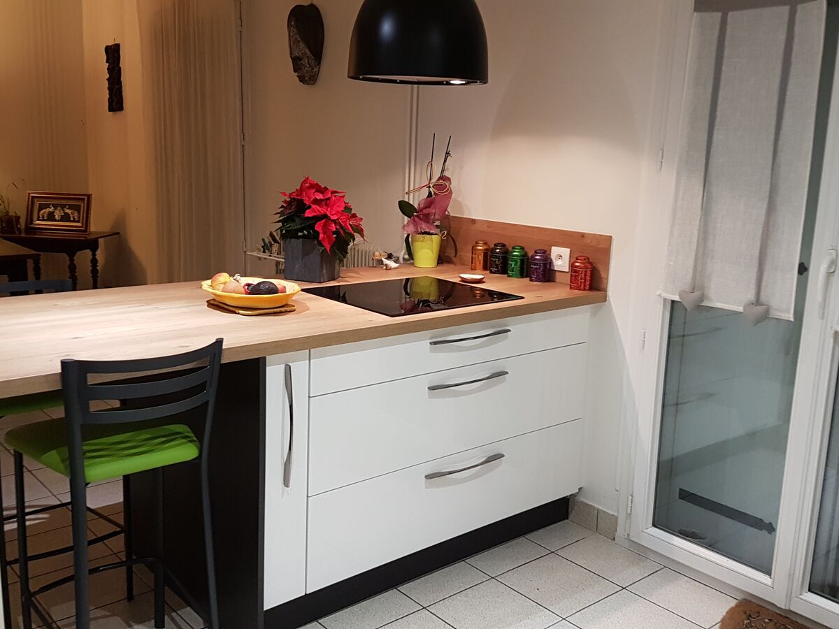 Cuisine avant-après sur mesure Light Blanc brillant