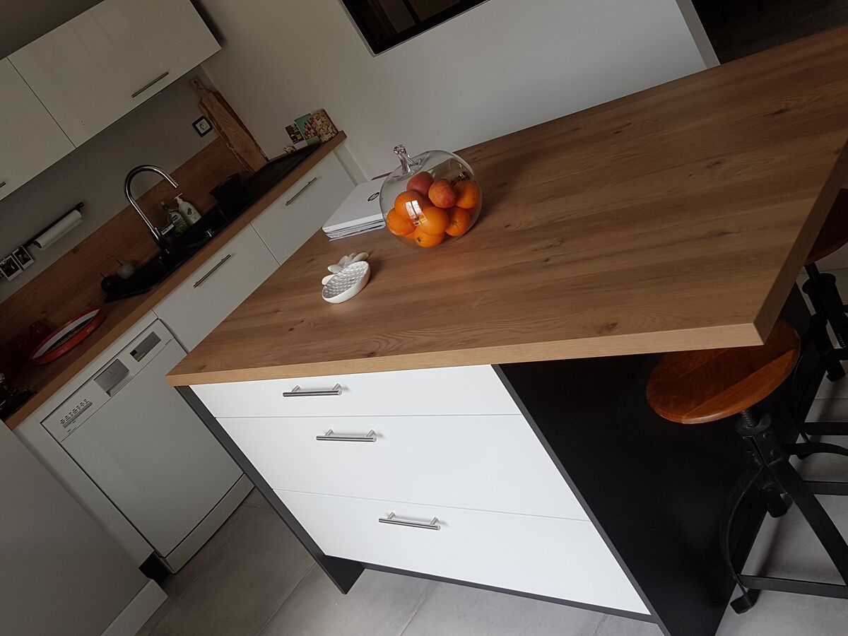 Cuisine avant-après sur mesure Light Blanc Brillant