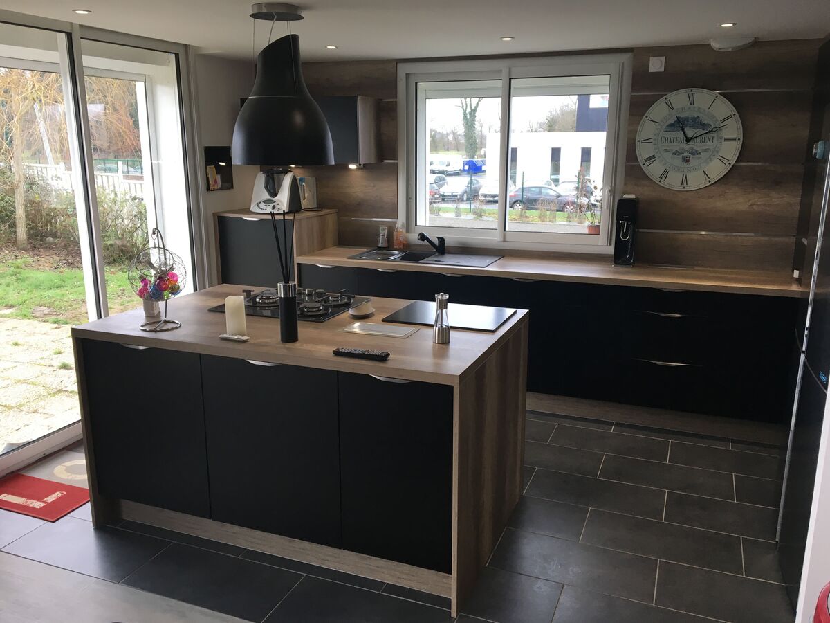 Cuisine avant-après sur mesure Touch Noir Laqué Soft