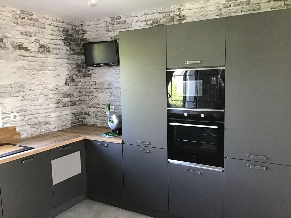 Cuisine avant-après sur mesure Label Métal Brossé