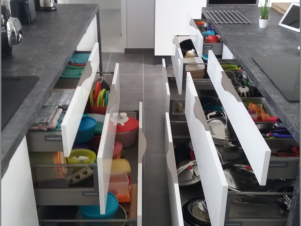 Cuisine avant-après sur mesure Light Blanc brillant