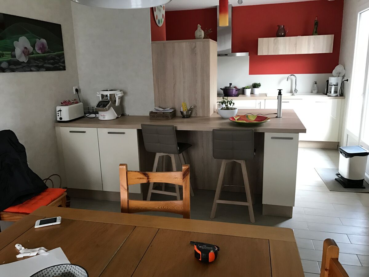 Cuisine avant-après sur mesure Light + Pannacotta Majestic brillant