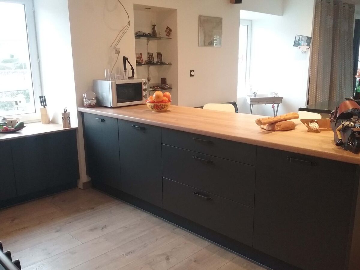 Cuisine avant-après sur mesure Label Métal Brossé