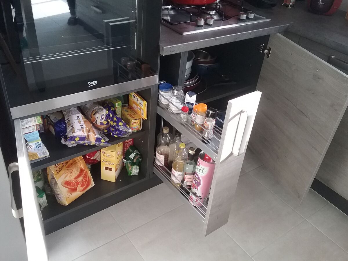 Cuisine avant-après sur mesure Label Chêne Sable Synchrone