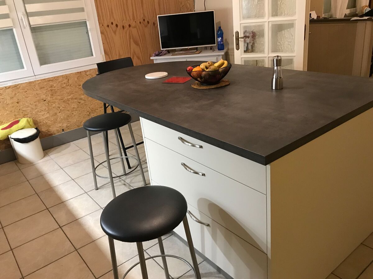 Cuisine avant-après sur mesure Trend Pannacotta mat