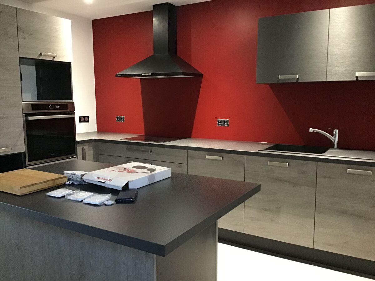 Rénovation cuisine équipée sur mesure Label Chêne Sable Synchrone & Métal Brossé