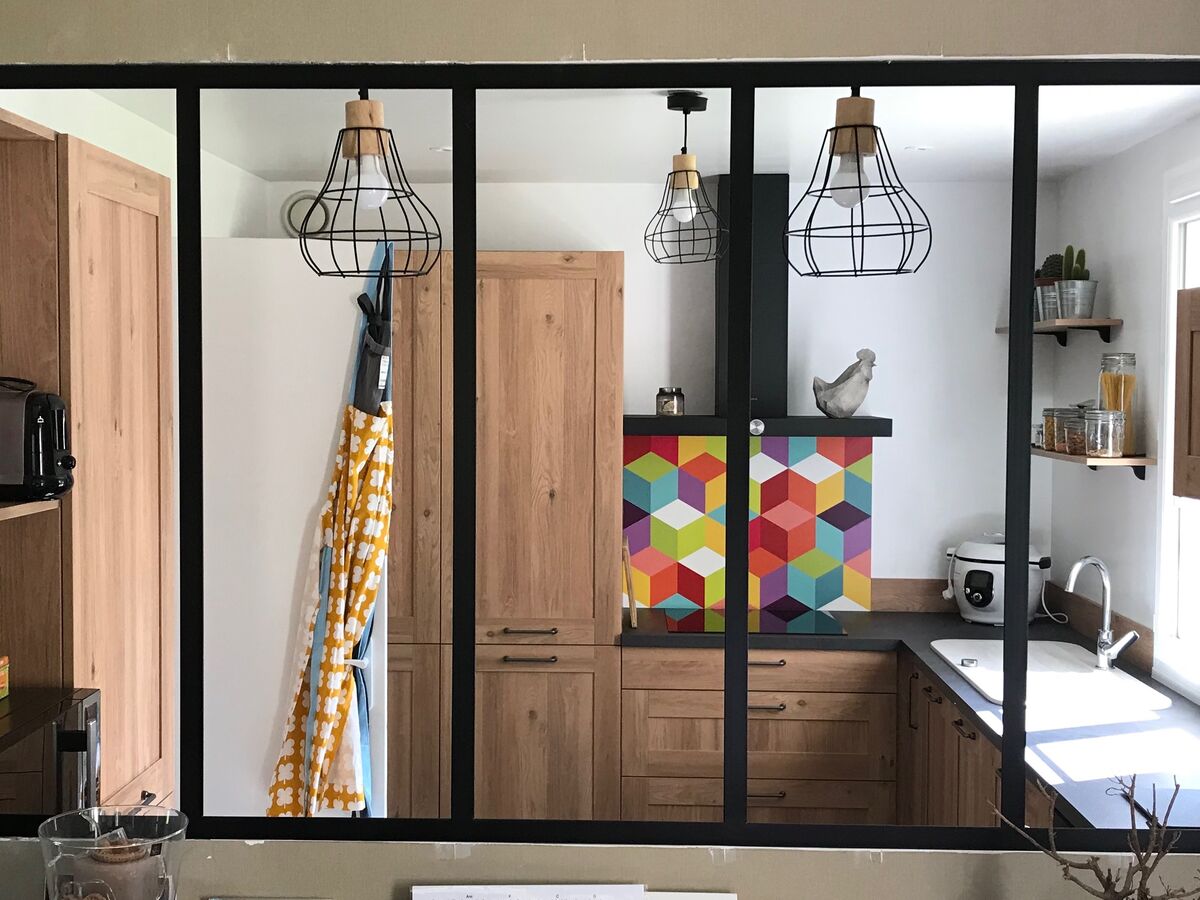 Cuisine avant-apres sur mesure Trend Cube Chêne Honey