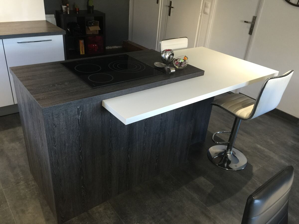 Cuisine avant-après sur mesure Light Blanc brillant