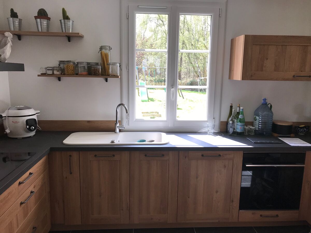 Cuisine avant-après sur mesure Trend Cube Chêne Honey