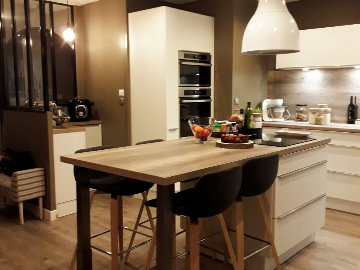 Cuisine avant-après sur mesure Trend Blanc Mat