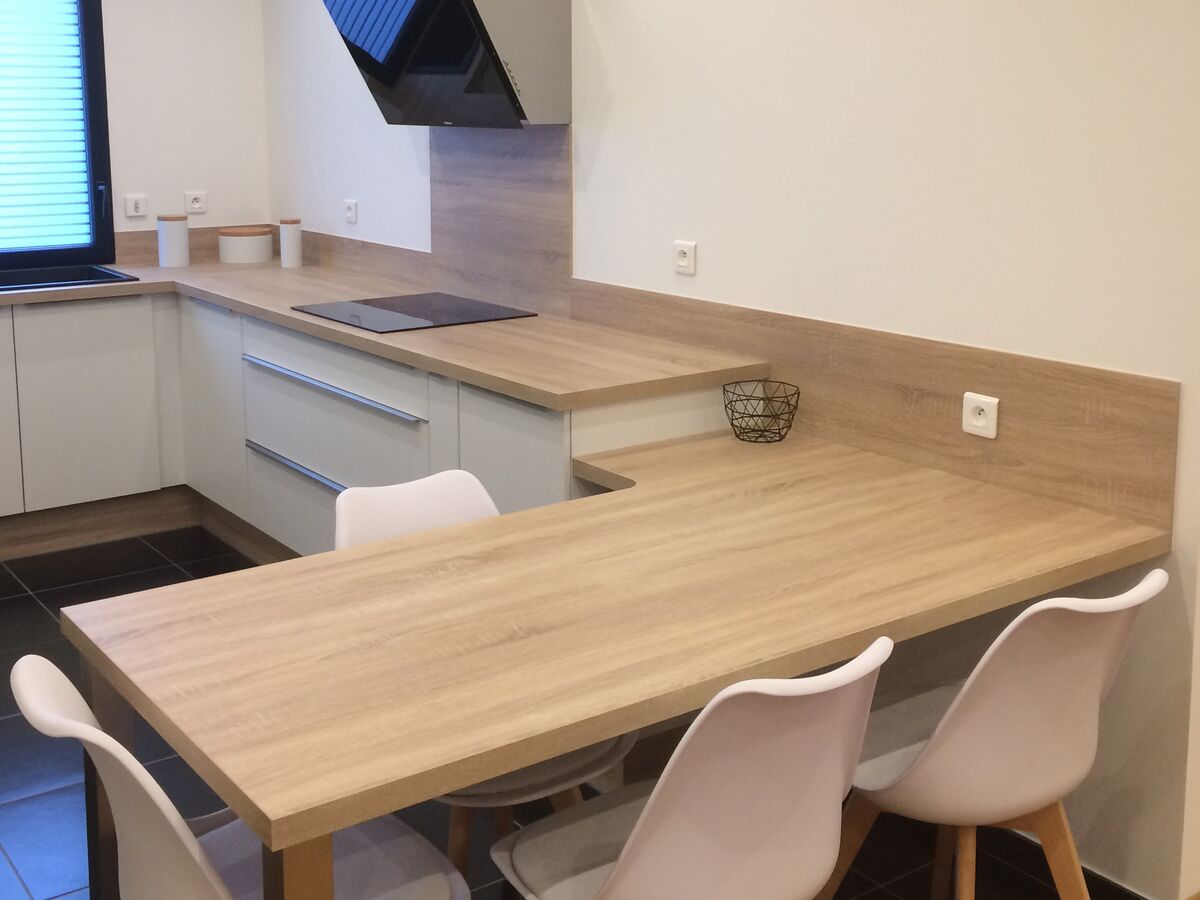 Cuisine avant-après sur mesure Trend Blanc Mat