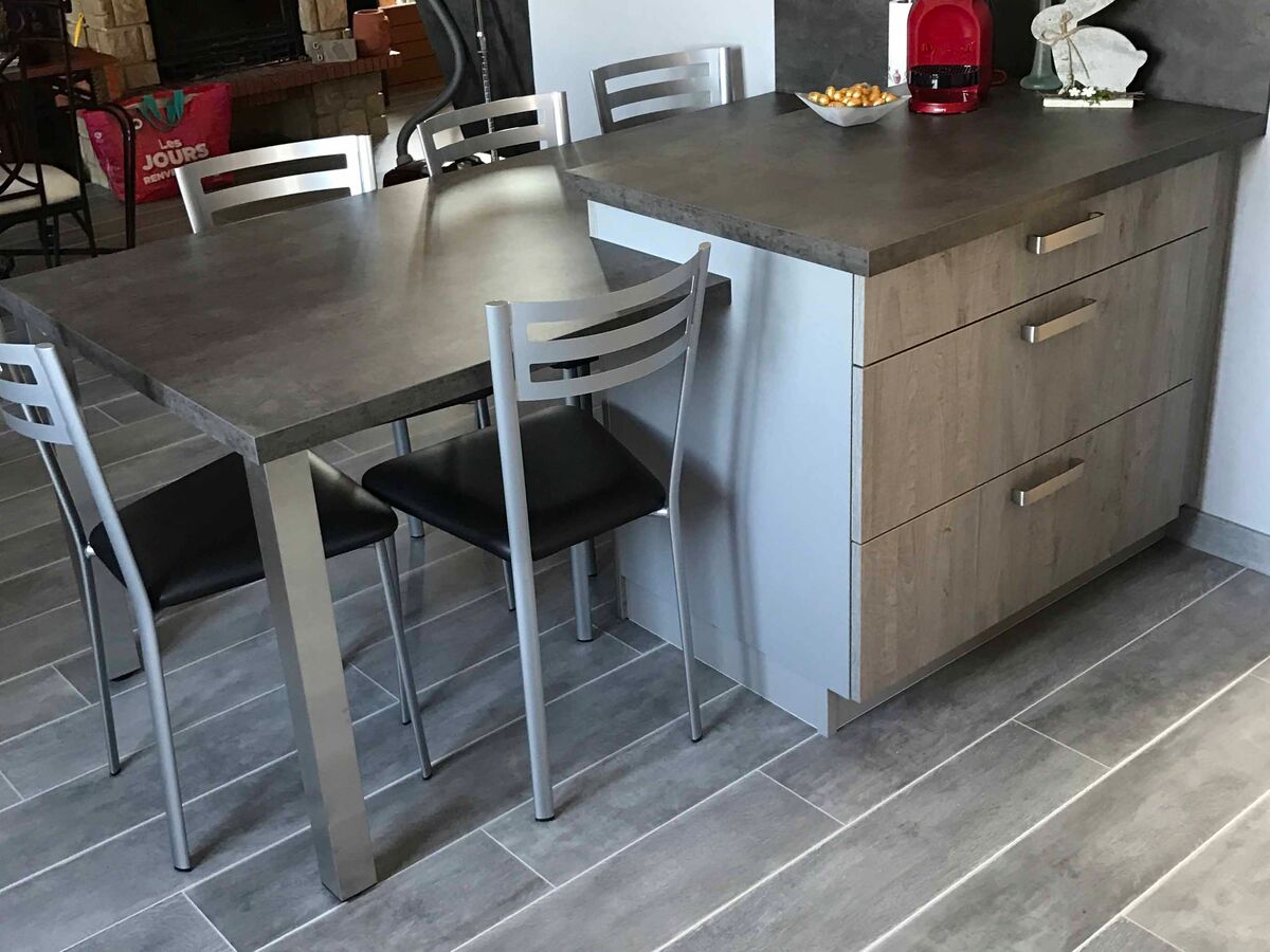 Cuisine avant-après sur mesure Label Béton Clair