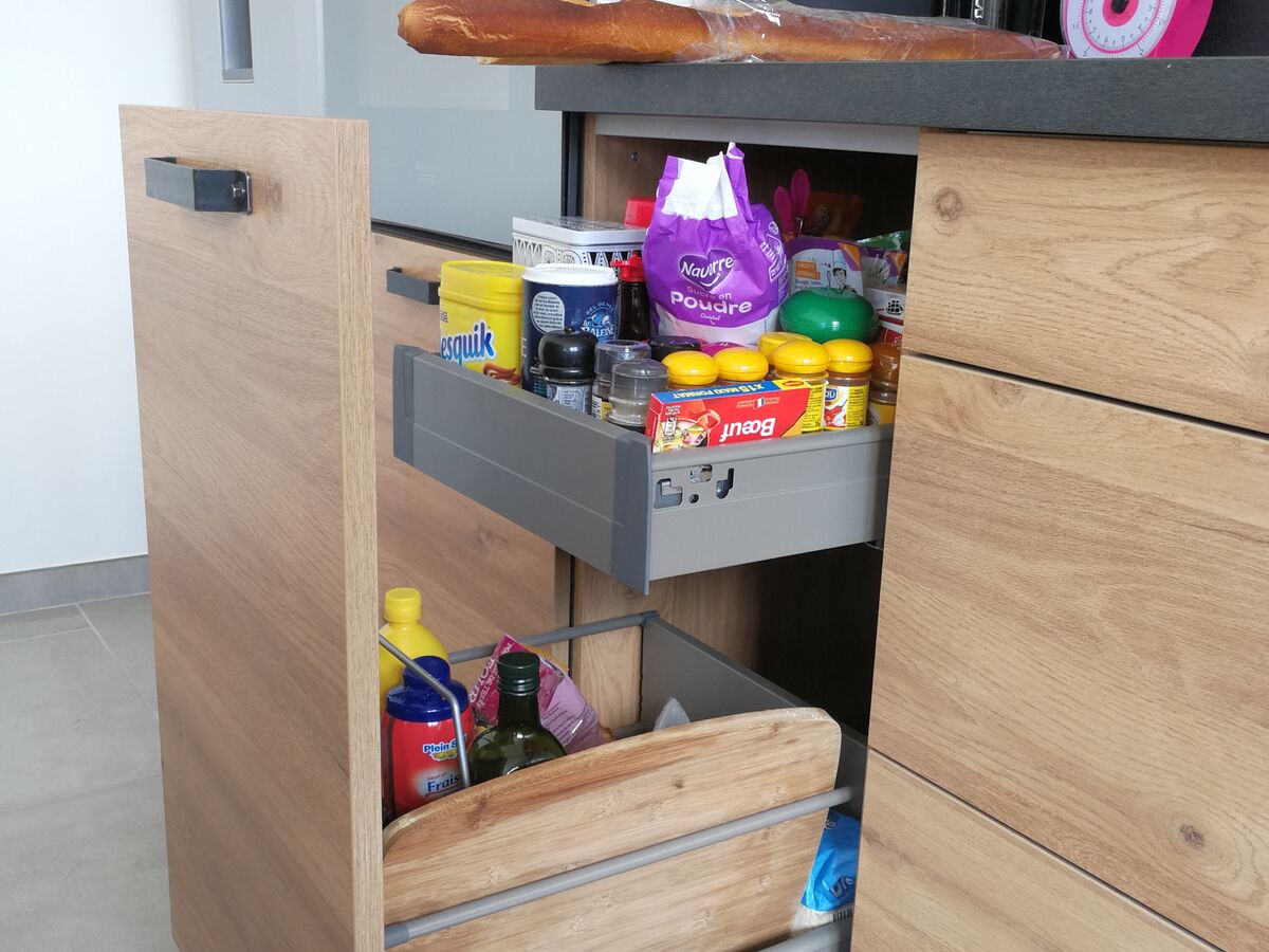 Cuisine avant-après sur mesure Trend Chêne Honey