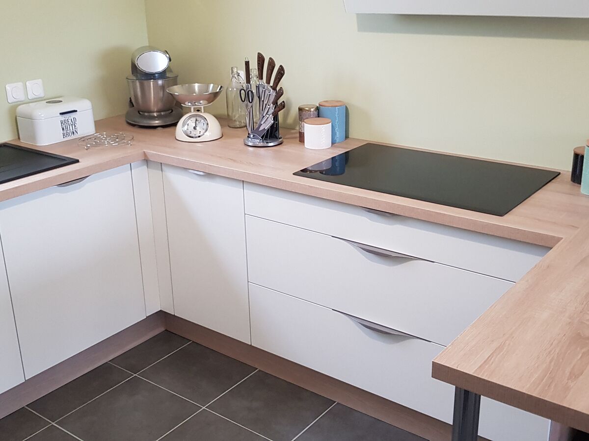 Cuisine avant-après sur mesure Trend Blanc Mat