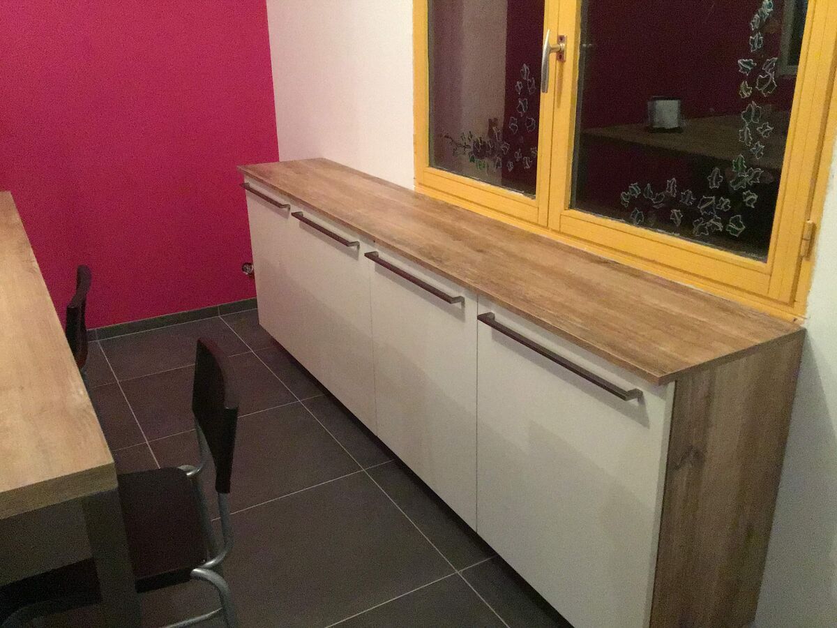 Cuisine avant-après sur mesure Trend Plus Pannacotta Mat & Hipster Wood