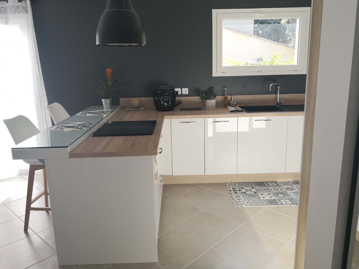 Cuisine avant-après sur mesure Light Blanc Brillant