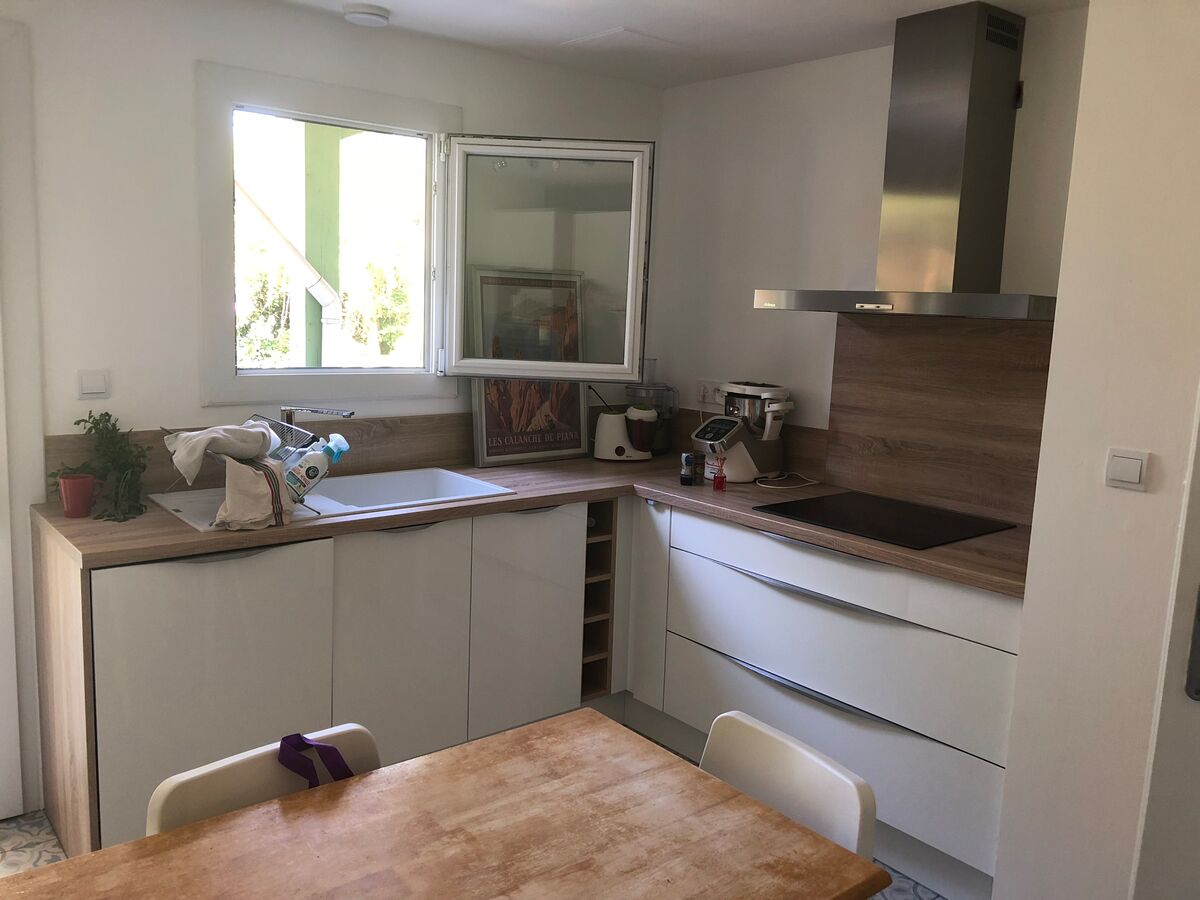 Cuisine avant-après sur mesure Light Blanc Brillant