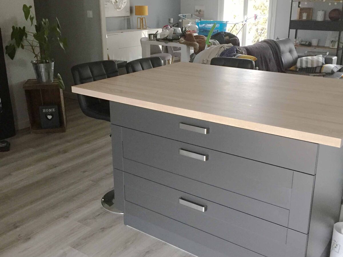 Cuisine avant-après sur mesure Trend Cube Ombre soft