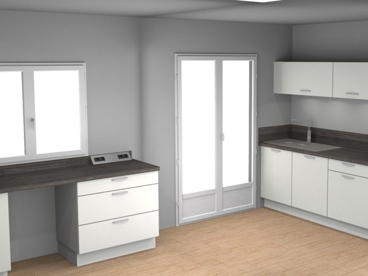 Cuisine avant-après sur mesure Trend Pannacotta mat