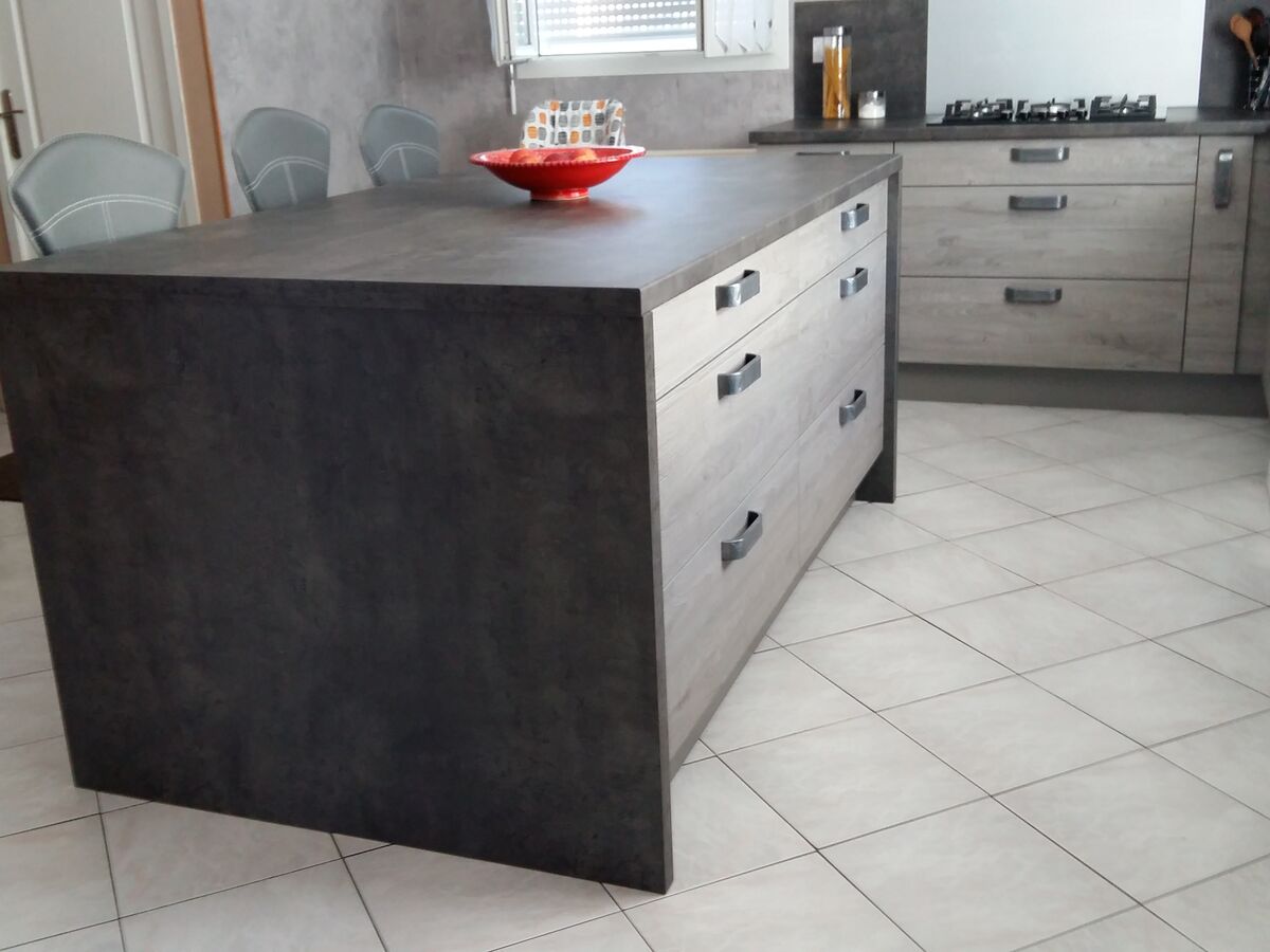 Cuisine avant-après sur mesure Label Chêne Sable Synchrone