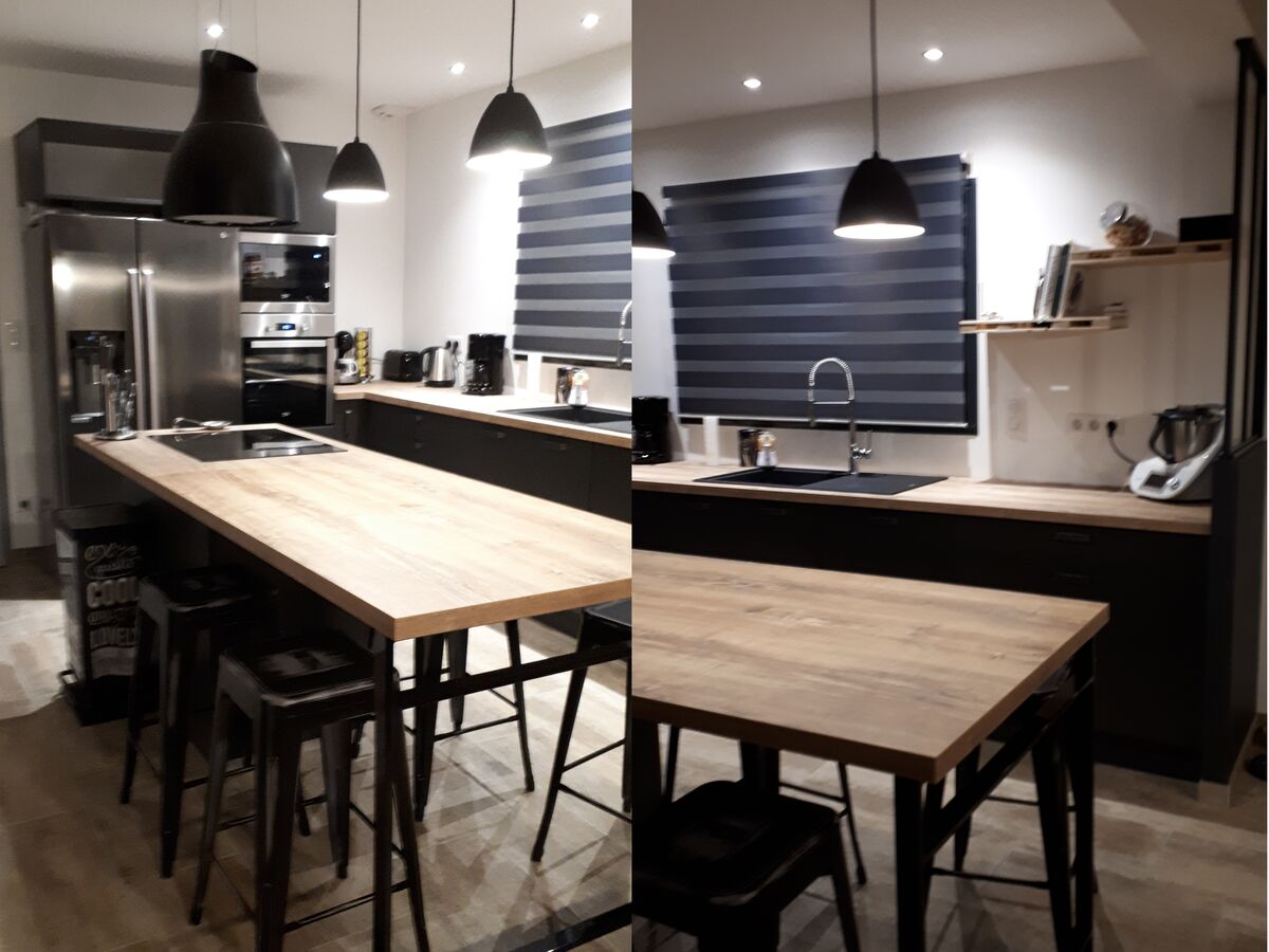 Rénovation cuisine équipée sur mesure Label Métal Brossé