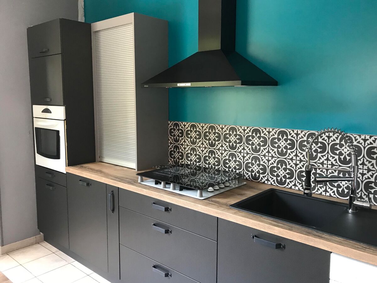 Cuisine avant-après sur mesure Label Métal Brossé