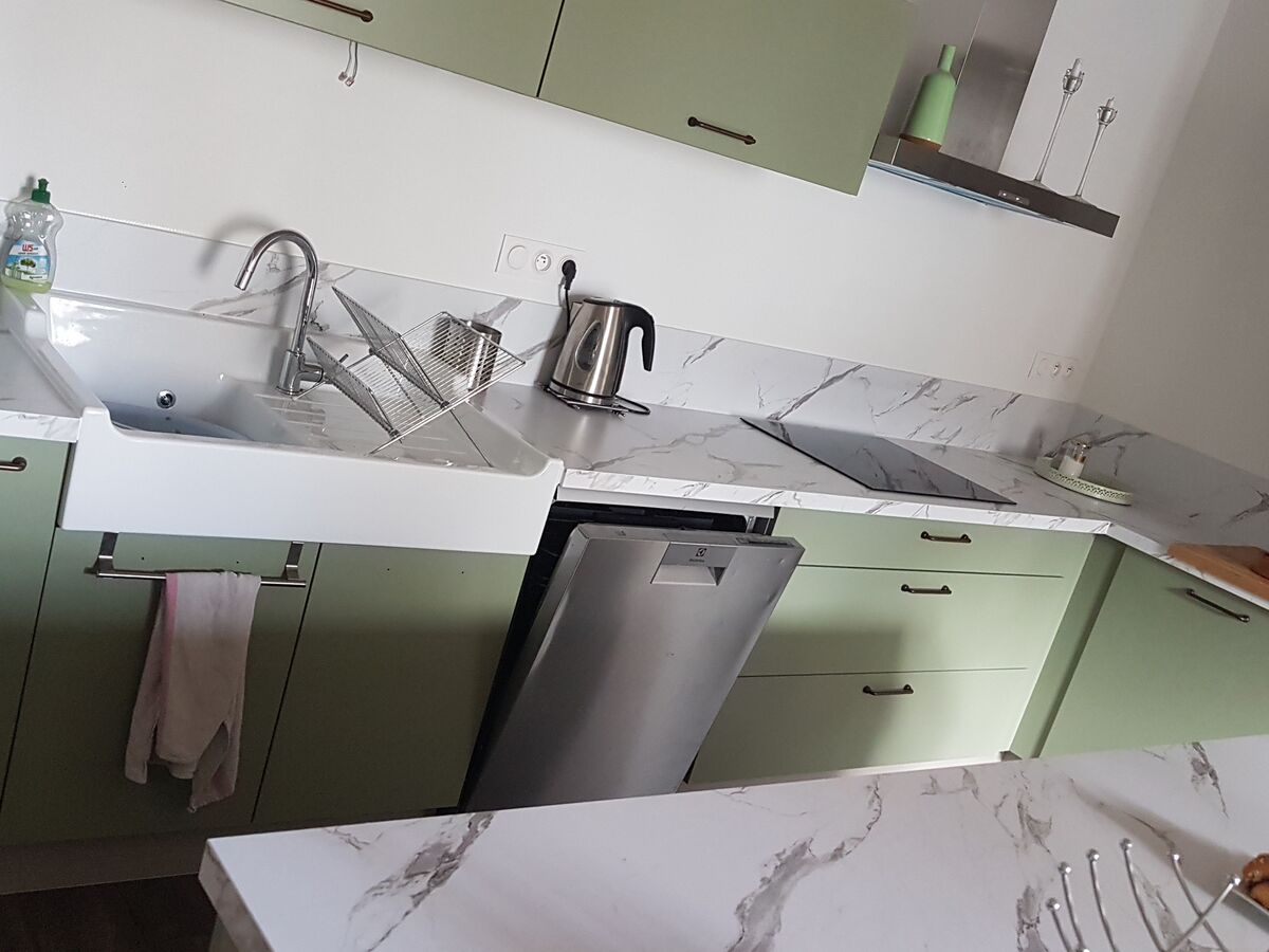 Rénovation cuisine équipée sur mesure Color Laqué Kaki