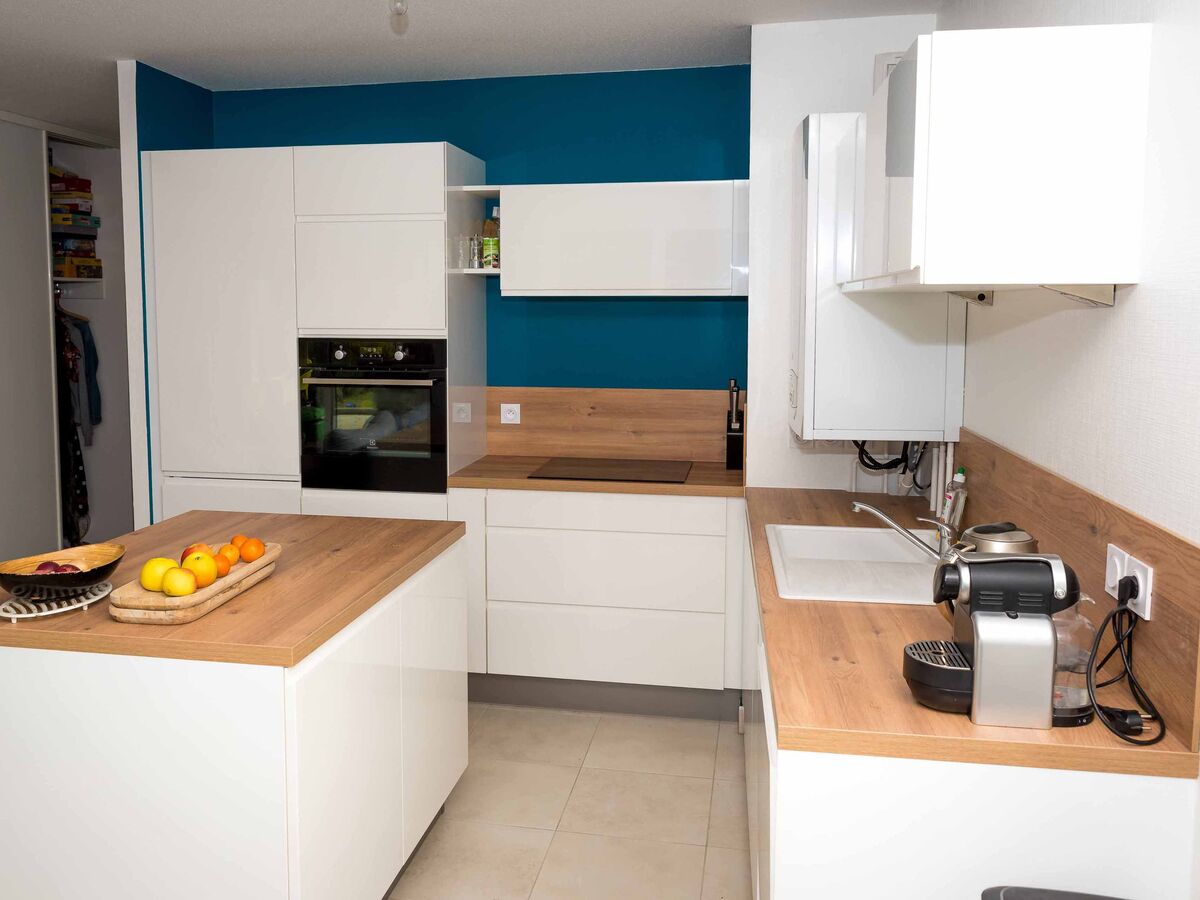 Cuisine avant-après sur mesure Pure Brillant Blanc Brillant