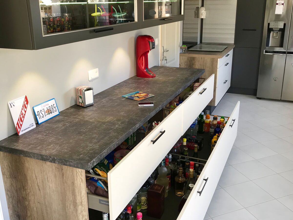 Cuisine avant-après équipée sur mesure Trend Pannacotta Mat