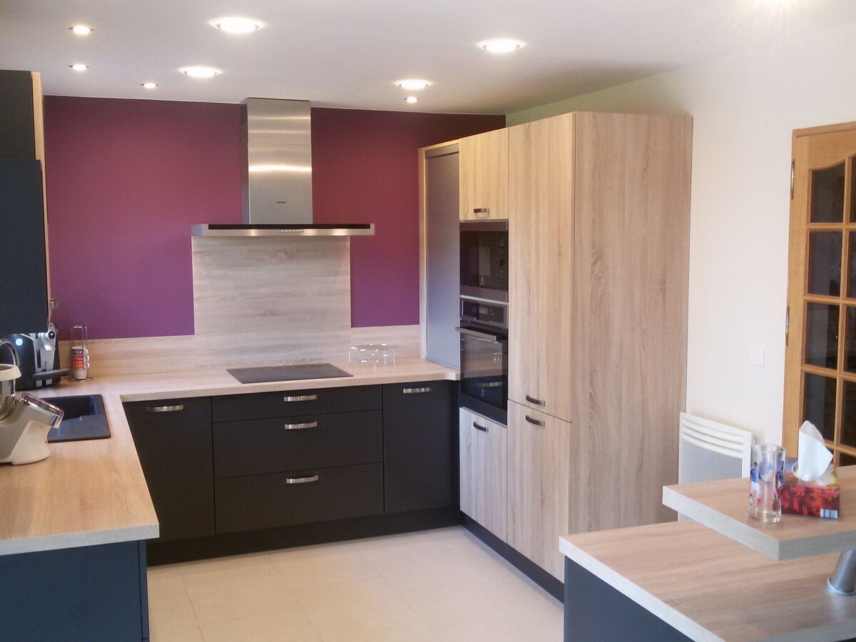 Cuisine équipée sur mesure Trend + Ombre soft et Trend + Chêne timber