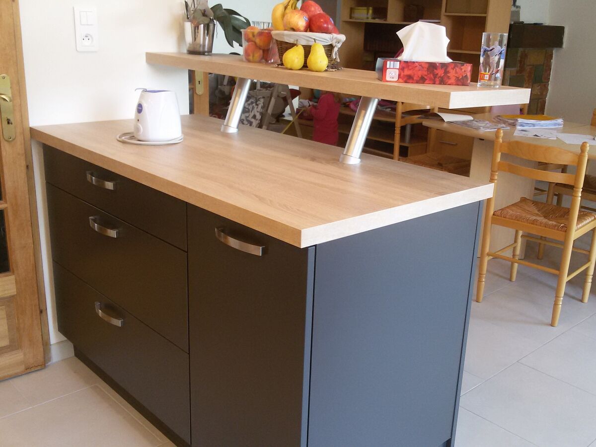 Cuisine avant-après sur mesure Trend + Ombre soft et Trend + Chêne timber